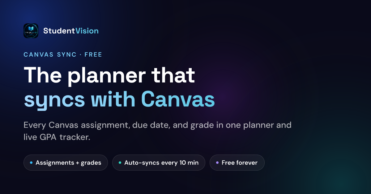 Canvas Planner App: Sync Canvas Assignments & Grades — StudentVision
